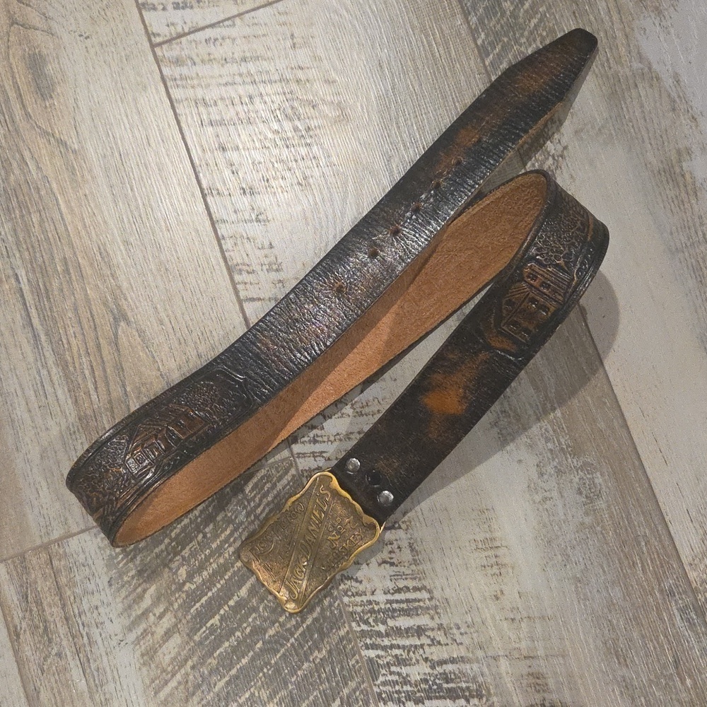 Jack Daniels Whiskey Gold And Brown Belt